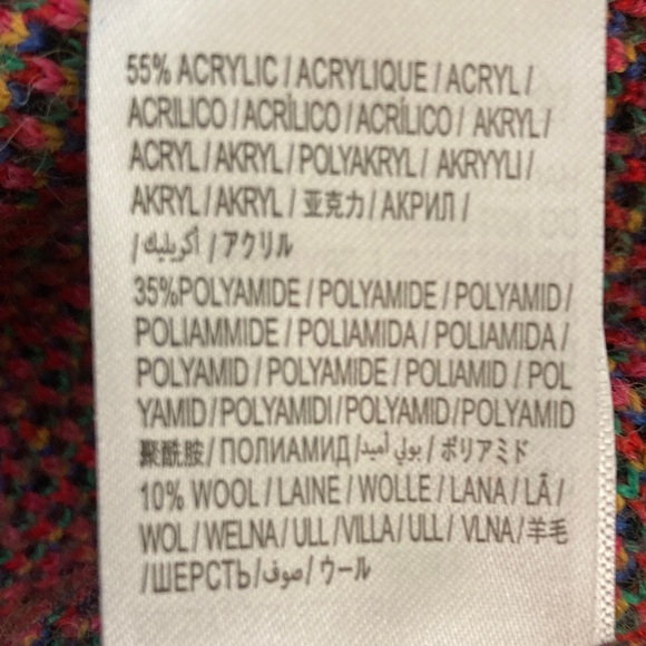 FARM Rio Multicolor Knit Sweater mini dress ballon sleeve abstract flowers y2k M - Picture 8 of 9